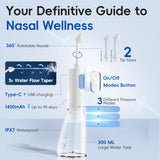 Nose Wash Cleaner Pressure Irrigation, Neti-Pot 3 Modes 2 Jet with 300ml medcodes
