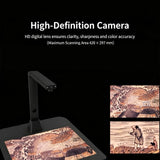 High Speed Document Camera, Portable Document Scanner with LED Fill Light