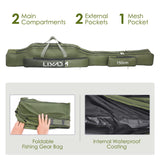 Lixada Fishing Rod Case, Portable Folding Fishing Rod Case Fishing Pole Reel Storage Bag Fishing Gears Organizer