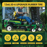 USCaster 13x6.50-6 Lawn Mower Tires Flat Free with Rim Assemblies (2 Pack),Universal 13x6.5-6 Solid Smooth Rubber Zero-Turn Lawn mowers Tire,5.5"-7.72”Centered Hub and 3/4" extra 5/8" 1/2” Bushings