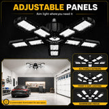 Nexa-Elite LED Garage Lights 2 Pack, 14000LM Garage Lighting, 10+1 Adjustable Panels, 90W High-Efficiency 6500K Deformable LED Garage Ceiling Lights, E26/E27 Screw-in for Basement, Workshop, Warehouse