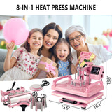 Hitgrand Heat Press 12x15 inch, Heat Press Machine for T-Shirts, 8 in 1 Heat Press with 30 OZ Tumbler Press