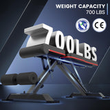 PASYOU Adjustable Weight Bench for Home Gym, 700 LBS Capacity Foldable Workout Bench, Multi-Angle Strength Training Bench with 9 Backrest, 4 Seat