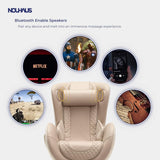 Nouhaus Classic Massage Chair with Ottoman – Mellow Sand Leather Recliner with Percussive Shiatsu Massager, Built-in Speaker & Full Body Spot Massage – Ultimate Comfort for Home & Office