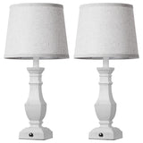 ROTTOGOON Dimmable Table Lamps Set of 2, Rustic Farmhouse Table Lamps for Living Room Bedroom, Bedside Desk Lamps for end Tables, Touch Lamps for nightstand, 9W Bulbs Included, 22", White
