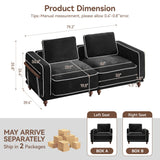 Hatppto 80'' Modular Loveseat Sofa, Cloud Sectional Couches for Living Room, Comfy Deep Seat 2-Seater Love Seat Couches, Chenille Black