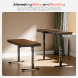 EUREKA ERGONOMIC Vintage Standing Desk with Drawers, 55 Inch Electric Standing Desk Adjustable Height, Sit Stand with Power Outlet & USB, Home Office Work Gaming, Deep Walnut