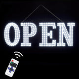 30"x10" Large LED Open Signs for Business with Remote, Super Bright Unique Design Open Sign with Hanging Installation, High Visibility Open Sign for Stores Bar Hotel Retail Shops Window Salon Restaurant Office