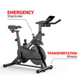 DeerRun Exercise Bike, Indoor Cycling Bike with Adjustable Magnetic Resistance, Low-Noise Belt Drive Stationary Bike for Home Cardio, 300 lb Capacity, Device Mount & LCD Monitor