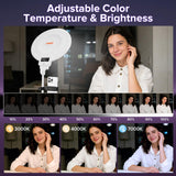 Heliora 12" Desk Ring Light with Stand, Selfie Screen with Light for Phone