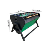KICK Triplex 55″ Telescopic Rods 3-in-1 Swivel Multi Game Table (Black) – Foosball, Pool/Billiards & Air Hockey
