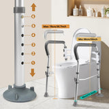 Toilet Safety Rails for Seniors, Adjustable Toilet Safety Frame Handles Fits Most Toilets, Mothers Day Gifts for Handicap and Disabled Seniors Elderly, Foldable, Safe Weight Capacity of 330 lbs(150KG)