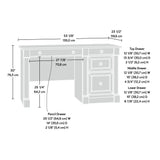 Sauder Palladia Computer Desk with Drawers, Home Office Desk with File Cabinet Storage Drawer