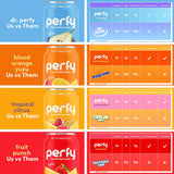 PERFY Caffeine Free Fruit Punch Soda | Made With Real Fruit Juice – Low Sugar Nootropic Drink with L-Theanine + Ashwagandha | Calming Adaptogen Mocktail | Keto + GLP-1 Friendly | Sweetened with Stevia & Monk Fruit | (12-Pack Healthy Functional Soda Altern
