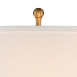 Vienna Full Spectrum Rolland Traditional Table Lamps 30" Tall Set of 2 Clear Glass Column Antique Brass Gold Off-White Fabric Drum Shade for Bedroom Living Family Room Bedside Nightstand House Home