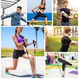 WIKDAY Exercise Resistance Bands with Handles for Working Out 150 Lbs Workout Bands Set with Loop Bands Door Anchor for Physical Therapy, Yoga, Pilates, Gray
