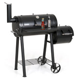 Captiva Designs Charcoal Grill with Offset Smoker, All Metal Steel Made Outdoor Smoker, 512 sq.in Cooking Area, Best Combo