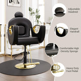 GAOMON Reclining Barber Salon Chair, 360°Swivel Barber Chair with Heavy Duty Hydraulic Pump for Hair Stylist Barbershop Home Spa Shampoo, Black
