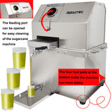 HQHAOTWU Sugarcane Juicer Electric Sugarcane Press Desktop Sugarcane Ginger Sorghum Stalk Press Sugarcane Juice Extractor 3 Stainless Steel Rollers Juice Press Machine 300Kg/H with 2 Knives 110V