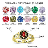 Oseew 2027 Custom Gift Graduation Ring for Women High School (Yellow Gold)