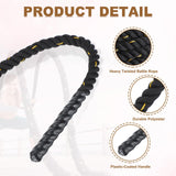 MECCANIXITY Battle Rope 40ft x 1 Inch Polyester Workout Rope Heavy Fitness Exercise Rope for Strength Training Home Gym Muscle Building, Black Yellow