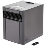 Amazon Basics Portable Space Heater with Remote Control, Adjustable Thermostat, Indoor Use, Energy-Saving Setting, LED Display 1500W, 11.4"D x 14.5"W x 14.7"H, Black
