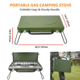 Portable Camping Stove 2-Burner, Propane Camp Stove with Foldable Legs, Camping Grill Stove with Adjustable Burners ONLYFIRE OUTDOOR LIVING