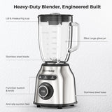 REXYHOME Blender with 3 Programs, 1000W Heavy-Duty Countertop Blenders for Kitchen, 59 Oz Glass Jar, Auto Clean 8-Speeds & Pulse Function Blender for Smoothies, Shakes, Ice Crushing & Frozen Fruit