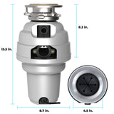 American Standard 10-US-ASD-1250 Premium Garbage Disposal with 3-Bolt Mount System and Odor Protection, 1-1/4 HP, Silver