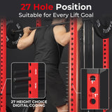 Mikolo F4 2.0 Power Cage with Dual-Track Smooth Pulley System, 1200LBS Power Rack with Leg Hold-Down for Heavy LAT Pulldowns, All-in-One Squat Rack