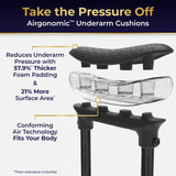 MD by DRIVE Air-Crutch Lightweight Walking Crutch, Adult Crutches for Walking with Comfortable Underarm Pads and Ergonomic Grips, Adjustable Height 4'7"-6'7", 300 lb Capacity, Black