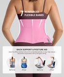 FeelinGirl Waist Trainer Belt Hook Loop Cincher for Tummy Control Workout Daily Wear Shaping Waistbands Deep Pink XXL