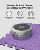 AIRHOP Upgraded 0.79" Extra Thick 48 Sq Ft High-Density Eva Foam Exercise Gym Mats, 12 Pcs Large Interlocking Puzzle Floor Tiles (24"x24") for Home Gym, Black&Purple