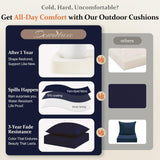 downluxe 24x24 Outdoor Chair Cushions, Waterproof Fade Resistant Patio Furniture Cushions with Handle & Removable Cover