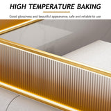 Striped Metal Tempered Glass Room Dividers - Stylish Low Partition Panels for Dining Areas, Restaurants, Hotel Bars, Office Booths, Modern Privacy Screens
