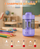 2 Pack Electric Pencil Sharpener, Fully Automatic, for Classroom, Purple