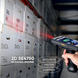 MUNBYN Android 13 Barcode Scanner Handheld Mobile Computer 1D/2D QR, US Repair Center, 2 Years No-Charge Repairs, Zebra SE4750 Engine, 8000mAh, Full Screen with Pistol Grip, 4G, Wi-Fi, PDA Scanner
