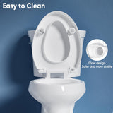 SAMODRA Raised Toilet Seat Riser, White, 3 Inch High Elevated Toilet Seat for Seniors, Soft Close, Easy Install & Clean (Elongated)