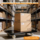 Heavy Duty Platform Truck Moving Flatbed Cart 47” x 24”Push Dolly, 3500 lbs Capacity Steel Flatbed Cart,