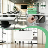 Modular Folding White Training Room Tables with Modesty Panel,4pcs 47.2in