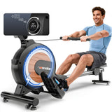 WENOKER Rowing Machine, Magnetic Rowing Machine for Home, Upgraded 32-Levels Quiet Resistance with Smart Electronic Knob, 350 LBS Weight Capacity, Compact Rower Machine Easy Assembly, App Supported