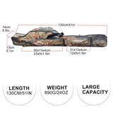 Sougayilang Folding Fishing Rod Case Organizer Pole Storage Bag Rod Reel Tackle Carrier Fishing Rod Bag Fishing Case (Gray-130cm/51.2in