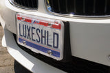 Luxe Shield, Premium Clear License Plate Covers (2-Pack) incl Stainless Steel Screws | Durable and Weatherproof Clear License Plate Protectors | One-of-a-Kind Design | Proudly Made in the USA