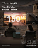 TCL PlayCube 1080P FHD DLP Projector, Portbale Projector Compatible with Google TV & Netflix, 750 ISO Lumens, 4K Supported, Built-in 66Wh Battery, Up to 150'' Screen, Auto Focus & Keystone