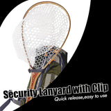 Riverruns Long Wooden Net Fly Fishing with Measuring Dots on Handle Soft Rubber Bag (Long Handle Wooden Net)