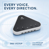 AiooTisu Bluetooth Conference Speaker and Microphone, Bluetooth Speakerphone for Small Meeting Room，Wireless Conference Speaker 360°Voice Pick up with Noise Cancellation Mics for Computer/Laptop
