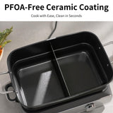 Slow Cooker 10 Quarts (2 x 5 Quarts) PFOA-Free Ceramic Coating | Adjustable Temp Oven Safe to 450°F | Keep Warm Function for Large Family Gatherings (Includes Silicone Spoon)