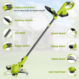 JAGROM 12-inch 20V Cordless String Trimmer with Fast Charger, 2 X 2.0Ah Battery Powered with Auto Line Feed