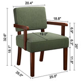 FAGAGA Corduroy Accent Chair, Armchair with Solid Wood Frame and Legs