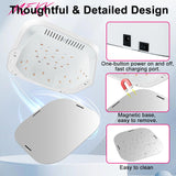MEKK Cordless UV LED Nail Lamp, 54W UV Light for Gel Nails with Hand-Friendly Red Light, Auto Sensor Professional Flash Cure Lamp with Rotatable LCD Display for Salon and Home, Checkered Design, White